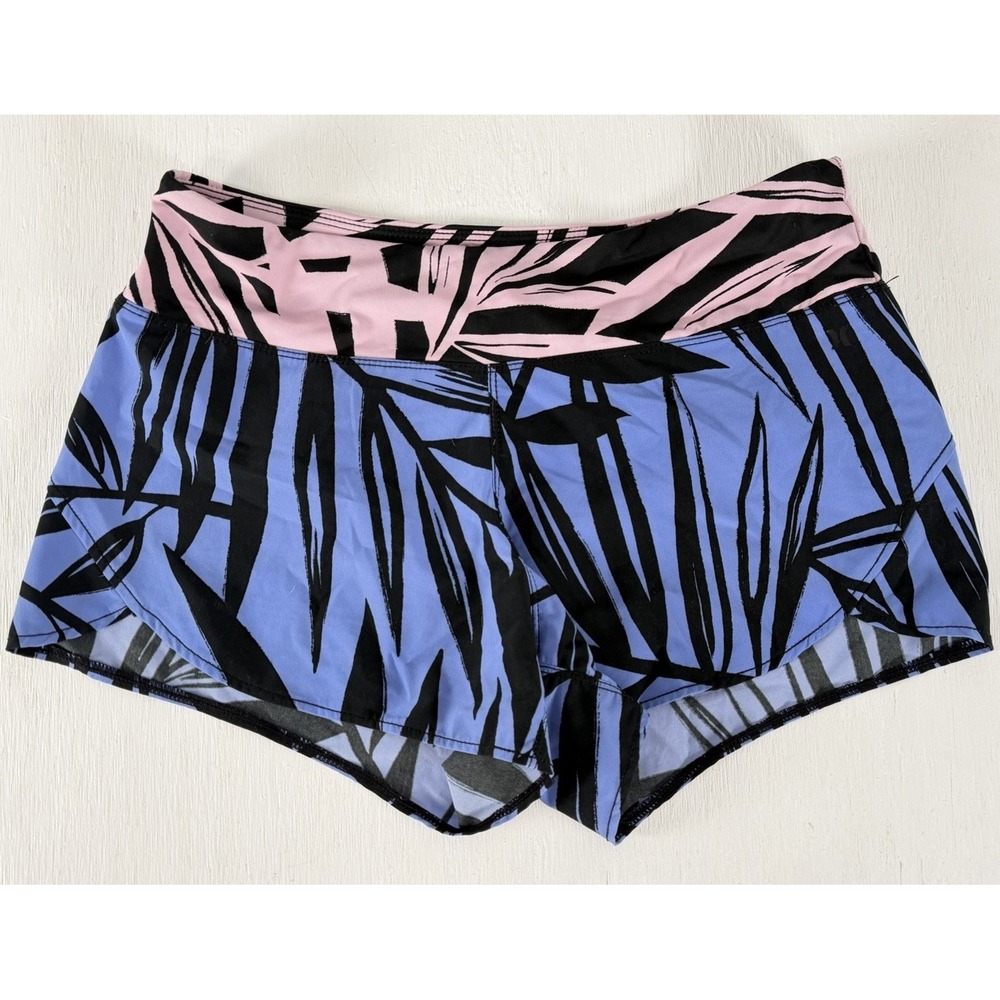 Hurley Women Beach Board Shorts Size Small Pink Periwinkle & Black with Zipper